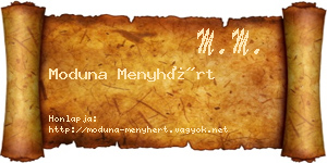 Moduna Menyhért névjegykártya